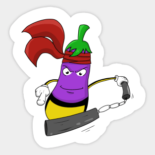 Eggplant fruit vegetable Cartoon cute funny Sticker